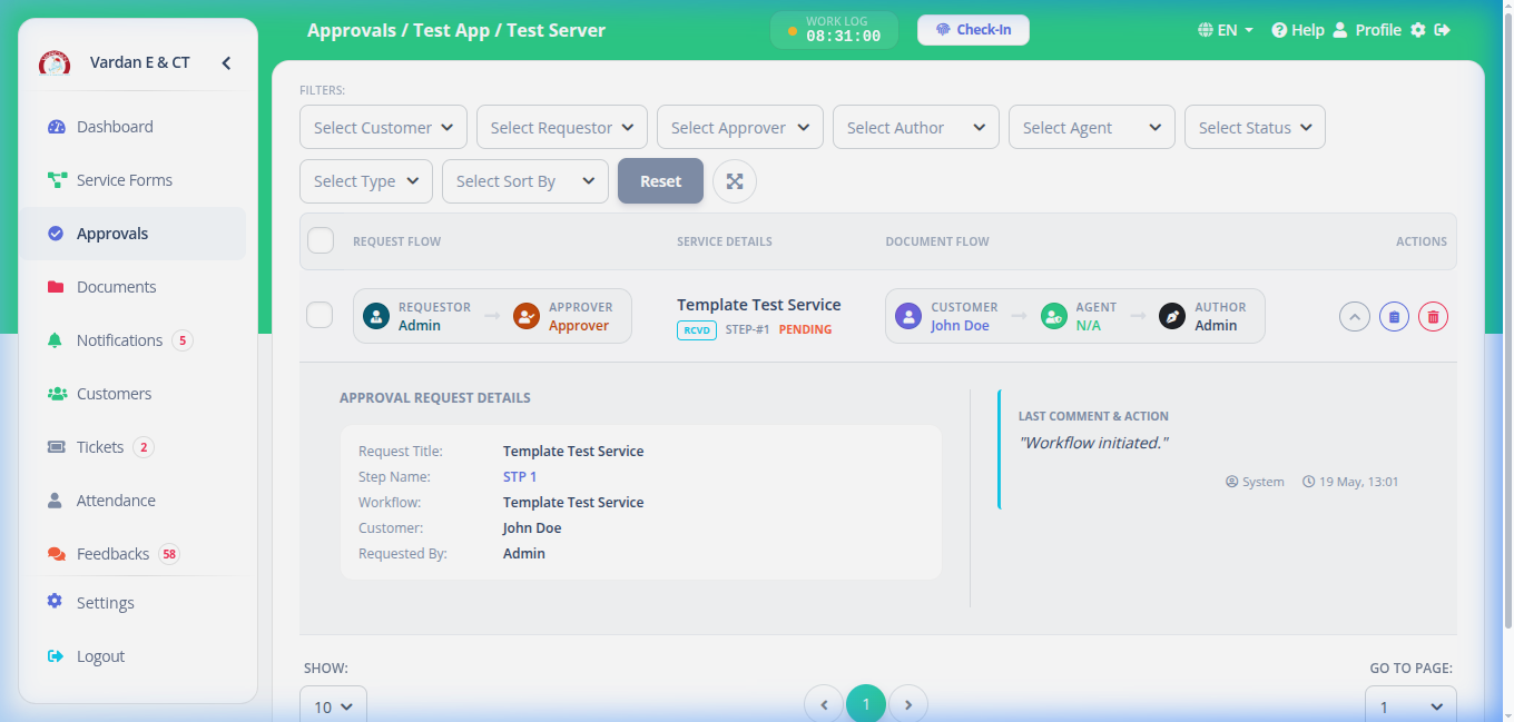 Approval Chain Expanded Logs Timeline