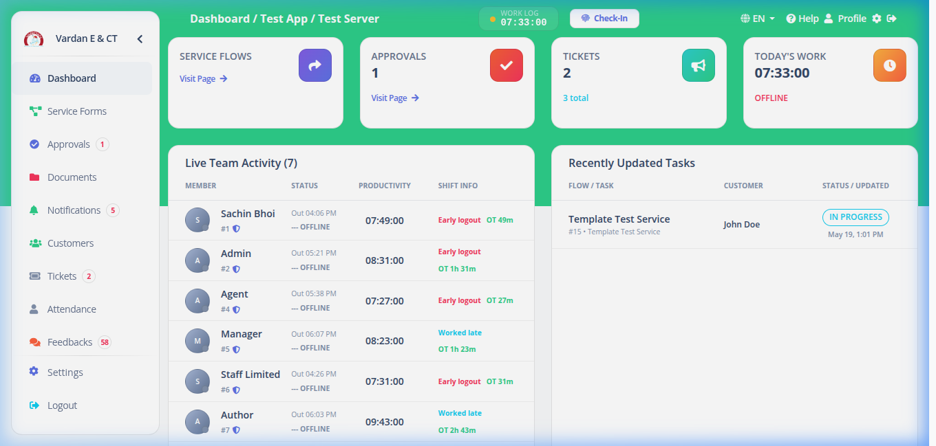 Approver Inbox Dashboard